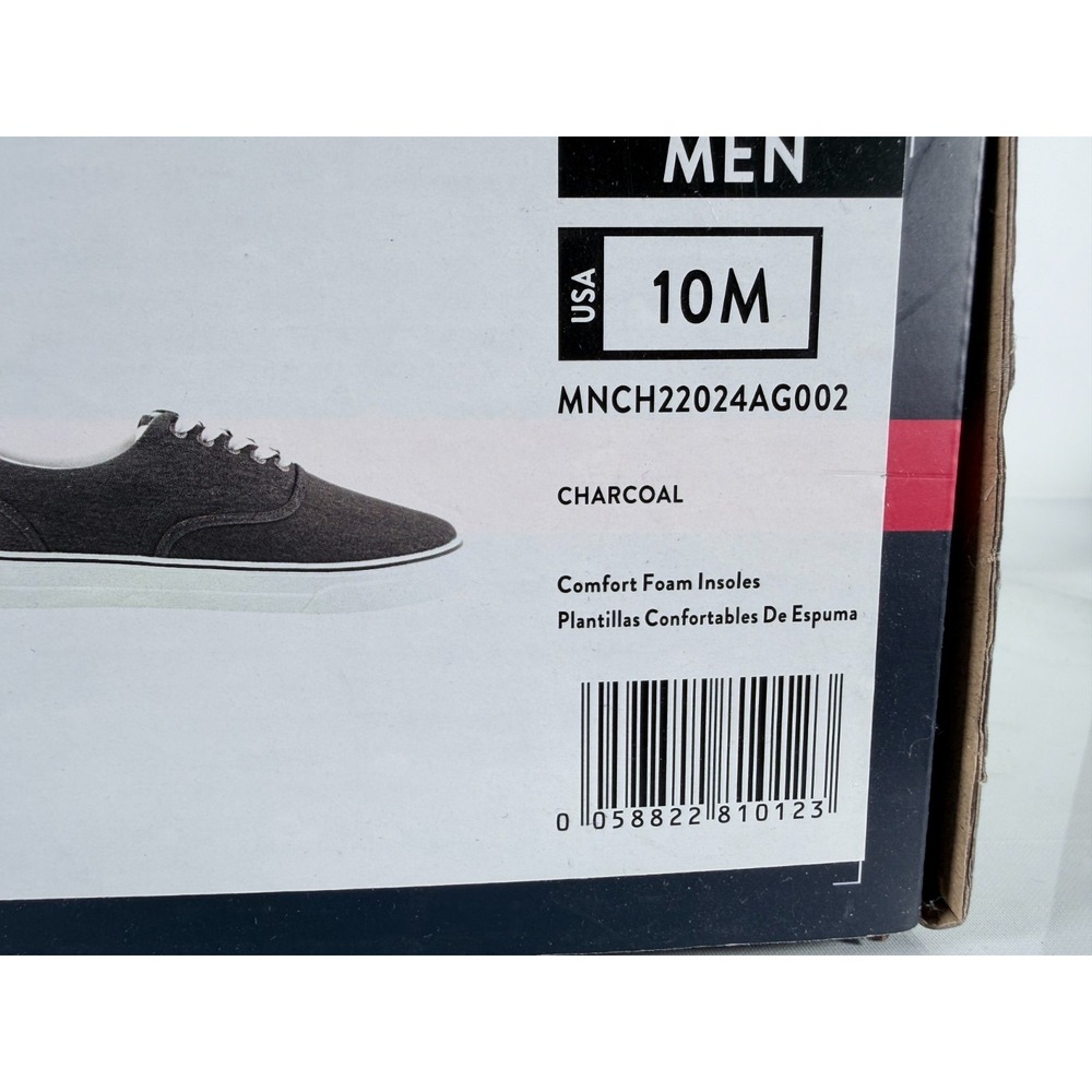 Chaps Men's Memory Foam Casual Canvas Lace-Up Sneakers Shoes Charcoal Gray - Picture 10 of 10